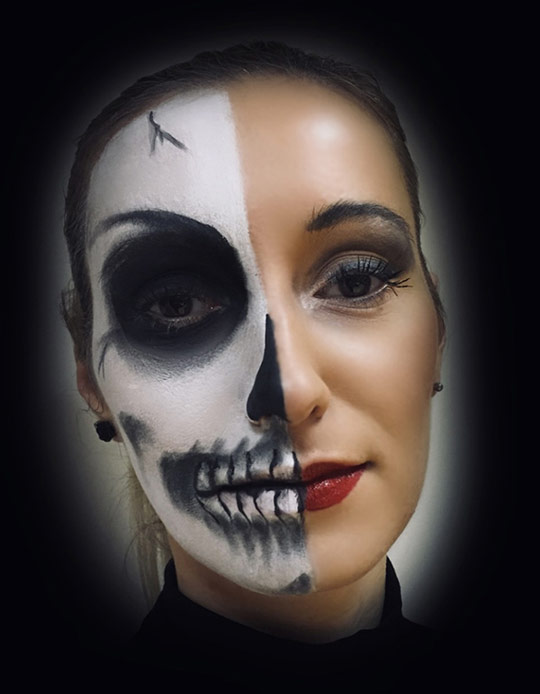 Half face Sugar skull