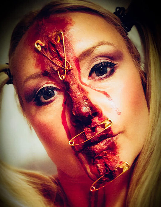 Wounded Face With Safety Pins